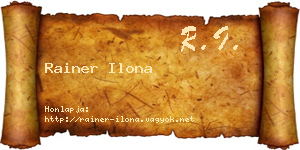 Rainer Ilona névjegykártya